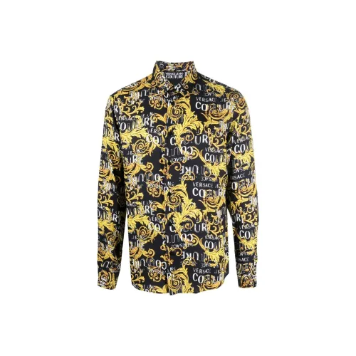 VERSACE JEANS COUTURE Мужские Черные Рубашки