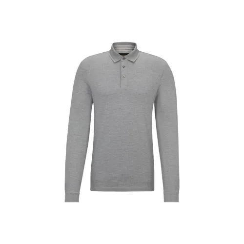 Hugo Boss FW23 Поло Мужское Серебристо-Серый