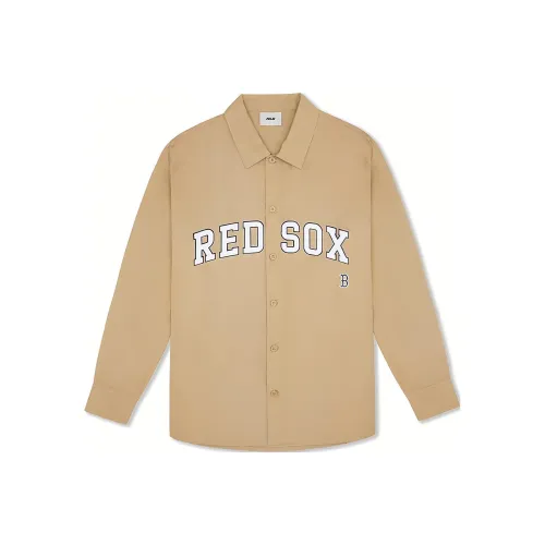 Mlb Base Logo SS24 Рубашка Унисекс Бежевый Желтый