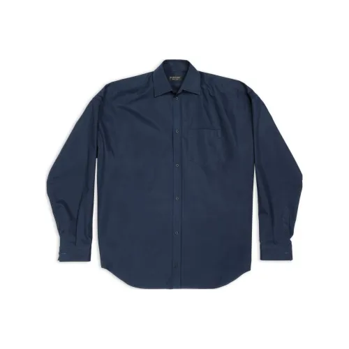 Balenciaga Garde robe Рубашка Свободного кроя Мужская Темно-синяя
