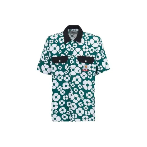 MARNI X Carhartt WIP Co Бренд Серия Зеленые Мужские Рубашки