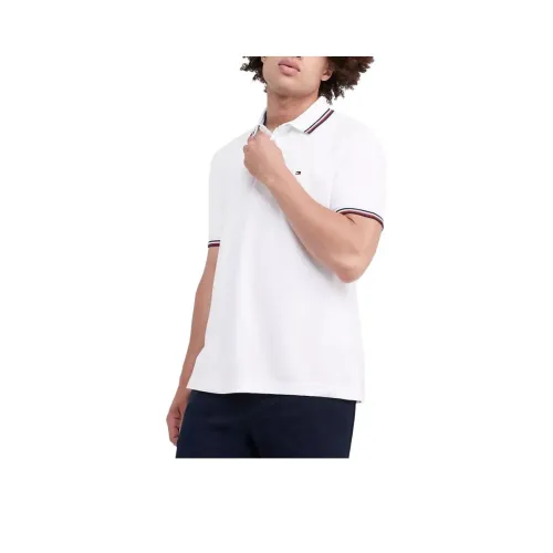 Tommy Hilfiger Стандартный крой Поло с кисточкой Свежий Белый Поло Мужское Белое