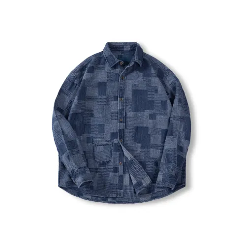 MADEN Джинсовый синий Мужская рубашка