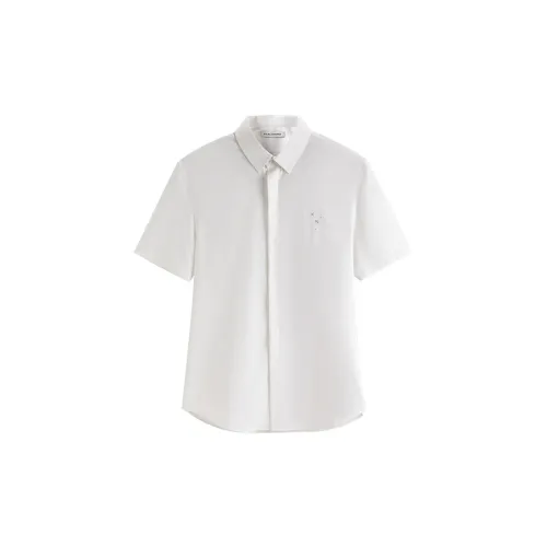 PEACEBIRD MEN Белый 1 Облегающий крой Мужская рубашка