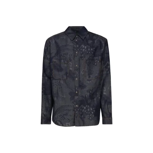 ETRO Темно-синие мужские рубашки