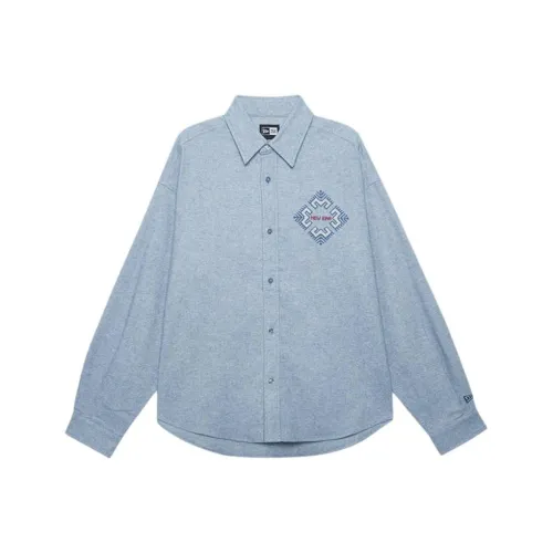 New Era FW24 Рубашка Унисекс Джинсовый Синий