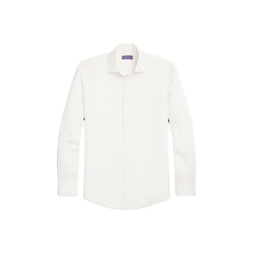 Ralph Lauren Purple Label Lin Silk Canvas Shirt Men's White