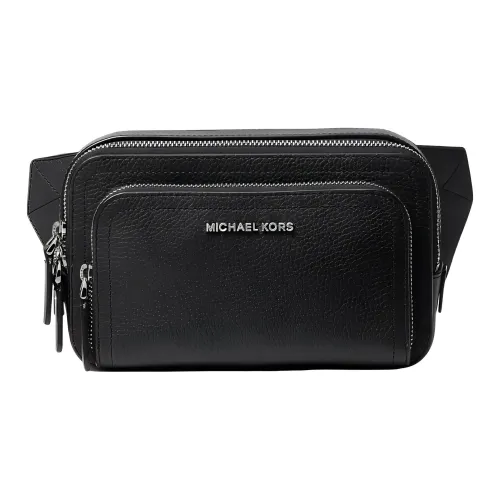 MICHAEL KORS Hudson Зернистая кожа личи кожа сумка Camera сумка через плечо маленькая мужская черная