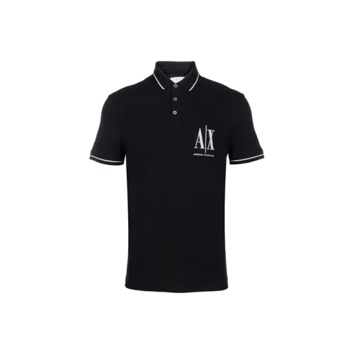ARMANI EXCHANGE Мужская черная поло рубашка