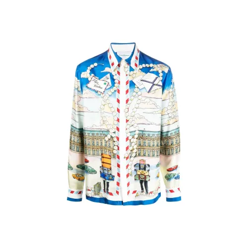 CASABLANCA Blue Men's Shirts CASABLANCA Синий Мужские Рубашки