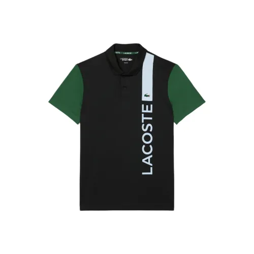 LACOSTE Поло Мужское Черное Зеленое Светло-Синий