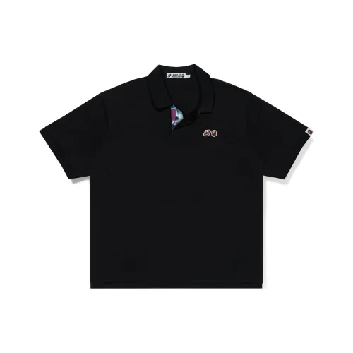 A BATHING APE Черное унисекс поло
