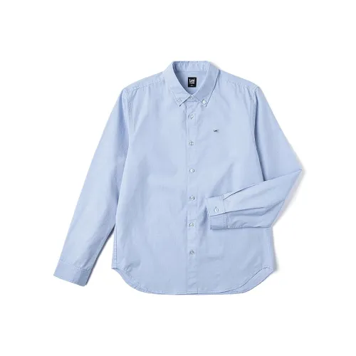 Ли совместный модель SS25 Рубашка Мужская Оксфорд Синий