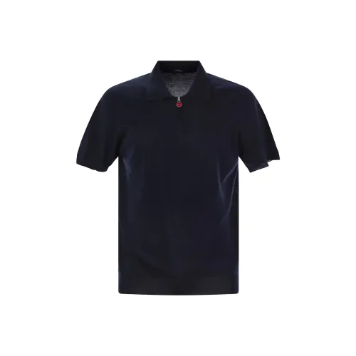 KITON Мужская поло темно-синего цвета
