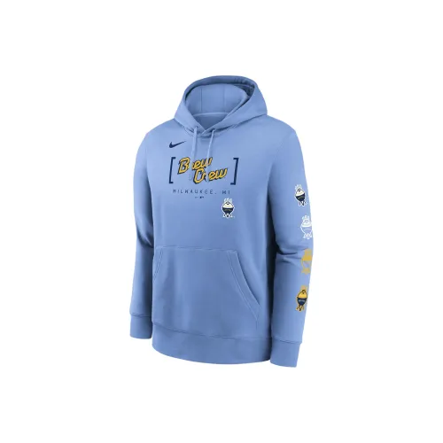 Nike MLB Коллаборация Толстовка Milwaukee Brewers Мужской Светло-Синий