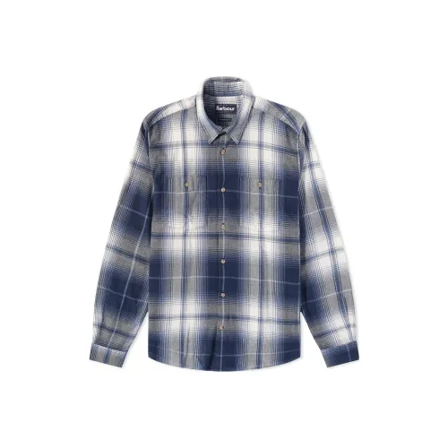 BARBOUR Мужские рубашки синего цвета