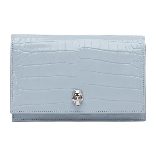 Alexander McQueen Телячья кожа Сумка через плечо Женская Светло-синяя