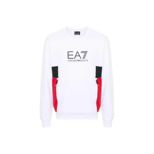 EMPORIO ARMANI EA7 SS24 Толстовка Мужской Белый