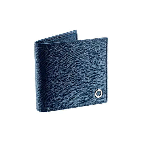 BVLGARI MAN Бумажник Двойного Сложения Зерненая Кожа Теленка Сапфирово-джинсового Цвета
