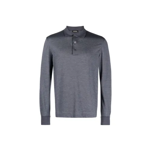Ermenegildo Zegna Мужская поло синего цвета