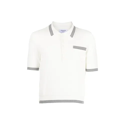 THOM BROWNE Белая Мужская Рубашка Поло