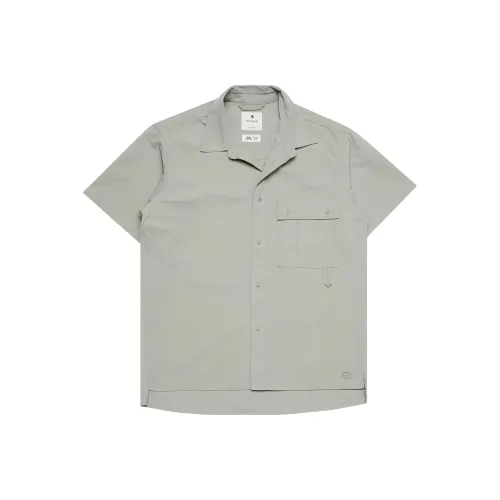 SNOW PEAK TAKIBI Свет RIPSTOP Короткий Рубашка Unisex Light Бирюзовый Каменный цвет