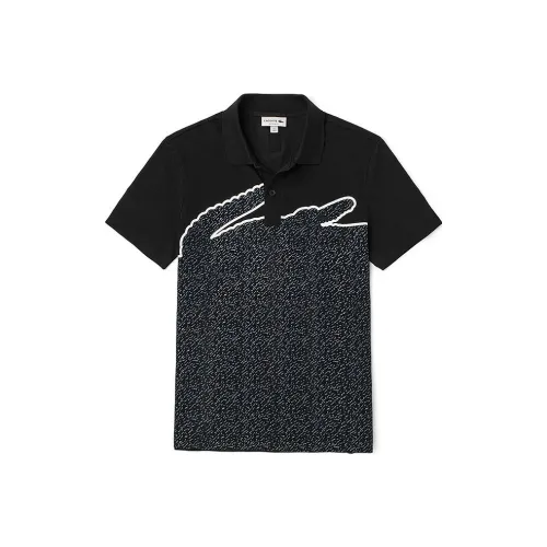 LACOSTE Collaboration Мужская Поло Рубашка Черного Цвета