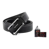 Черный ремешок, серебристая пряжка + премиум-бокс.