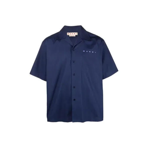 MARNI Темно-синие мужские рубашки