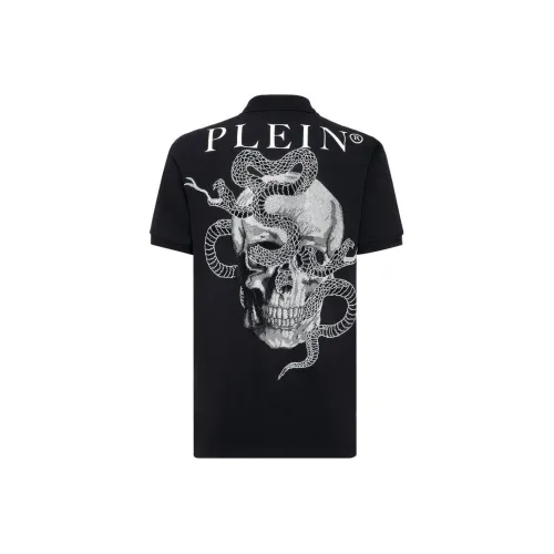 PHILIPP PLEIN Мужская черная поло рубашка