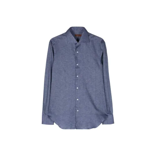 BARBA SS24 Рубашка Мужская Небесно-Синий