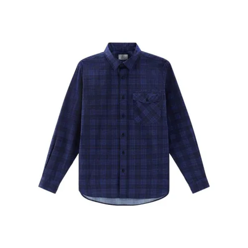 WOOLRICH SS24 Рубашка Мужская Cobalt Blue