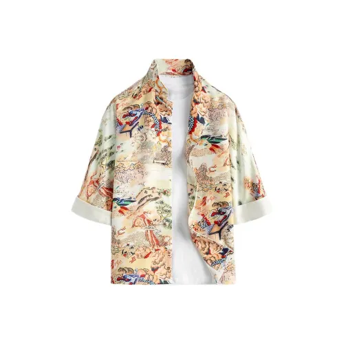 XUANSHENG Рубашка Мужская Многоцветная с принтом