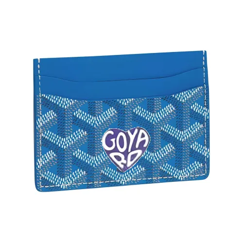 GOYARD Saint Sulpice Холст с кожей Собака's Teeth Картхолдер Картхолдер Унисекс Небесно-голубой Фиолетовый Маленькое сердце