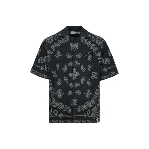 EVISU Все Over Charcoal Gray Мужские Рубашки