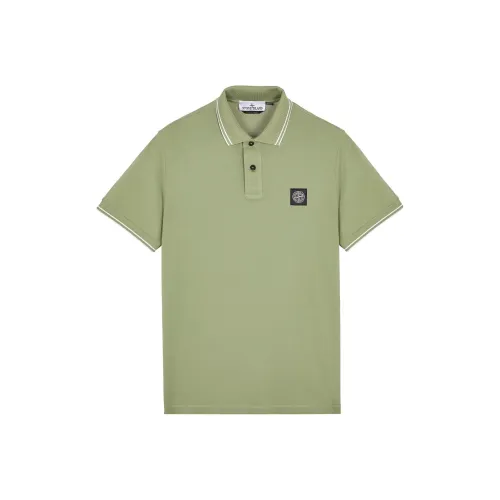 Stone Island Мужская Поло Серый Зеленый