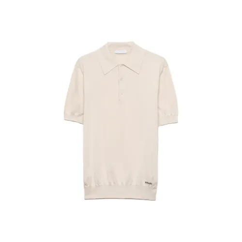 PRADA Экрю Мужская Поло