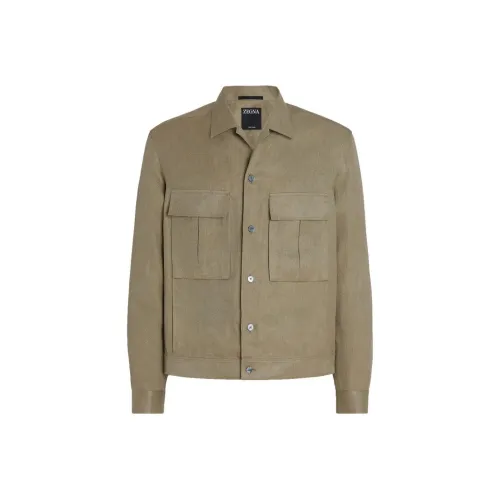 Ermenegildo Zegna Зеленые Мужские Рубашки