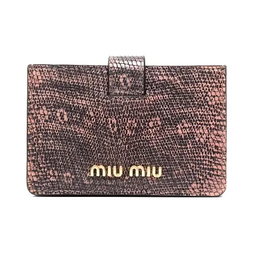 MIU MIU GRAIN LEATHER Держатель для карт кошелек Женский Коричневый