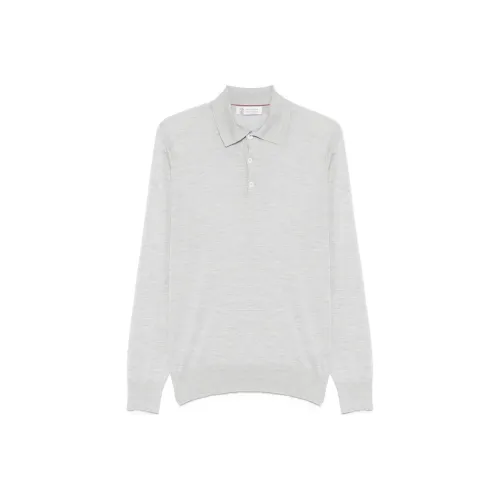 BRUNELLO CUCINELLI Light Gray Мужская Поло