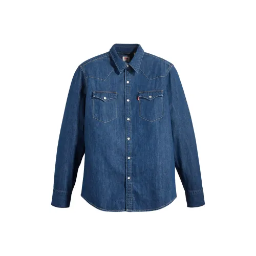 Levis Blue Men's Shirts Левис Синие Мужские Рубашки