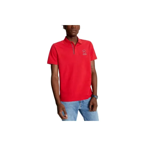 Tommy Hilfiger Стандартный крой Круглый логотип Поло Мужское Красный