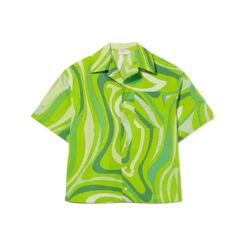 EMILIO PUCCI Зеленые Мужские Рубашки