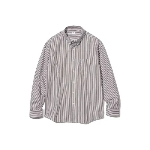 UNIQLO Каштановые Мужские Рубашки