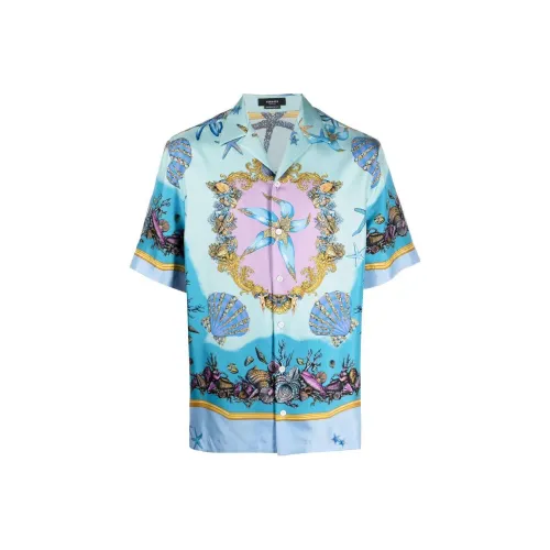 VERSACE Мужские Синие Рубашки