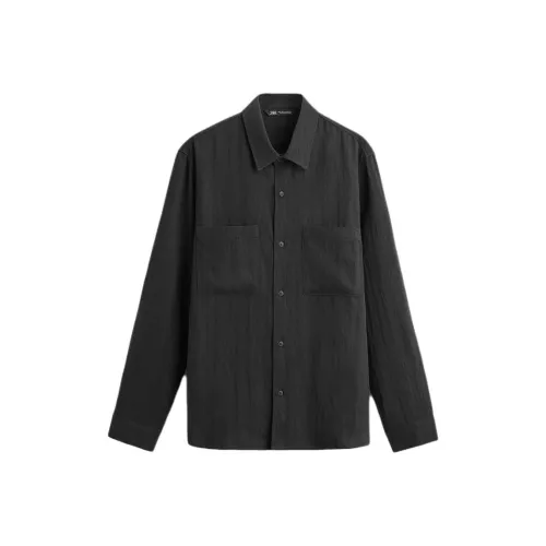 ZARA Мужские черные рубашки