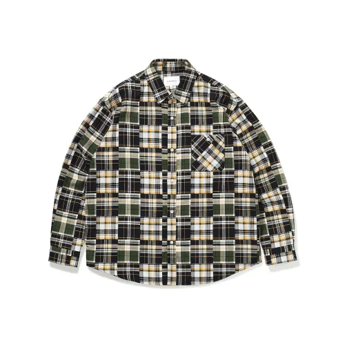 714STREET Рубашка Унисекс Желто-зеленая клетка