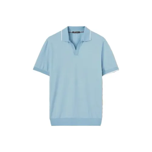 Loro Piana Мужская поло синего цвета