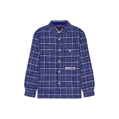 PLEASURES Мужские рубашки синего цвета