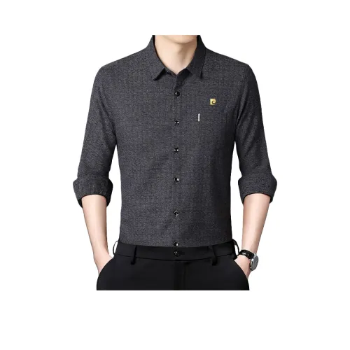 PIERRE CARDIN Рубашка Мужская Черная Серый